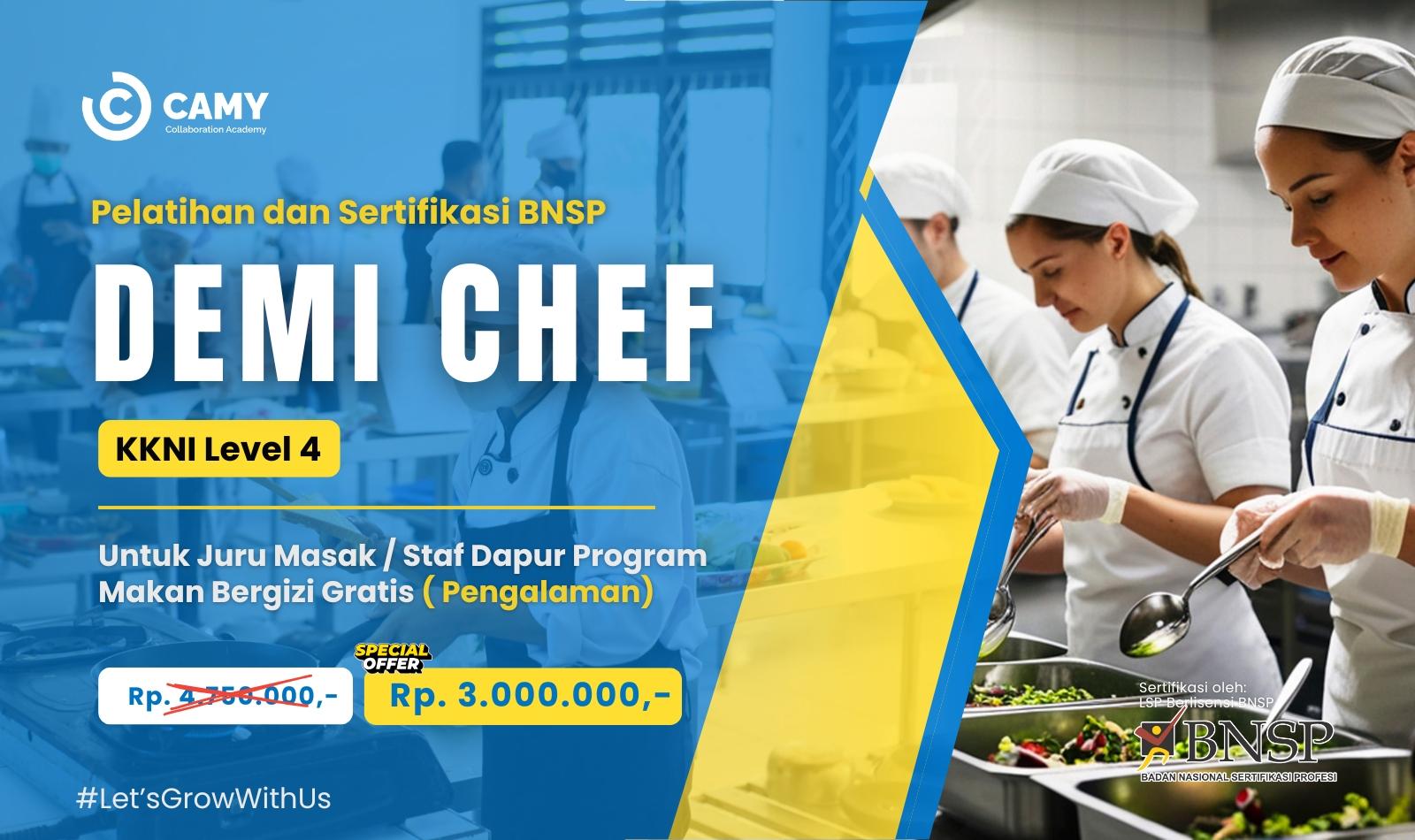 Pelatihan & Sertifikasi BNSP: Demi Chef untuk Juru Masak & Staf Dapur (Pengalaman)